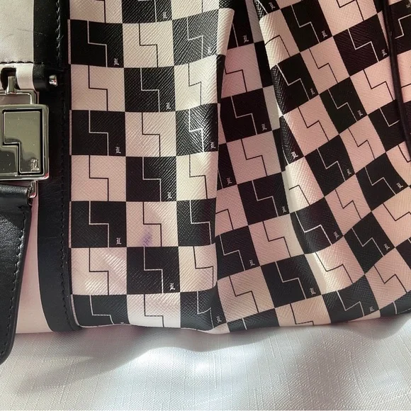 L.A.M.B. Black and White Checkered Satchel - Picture 4 of 16